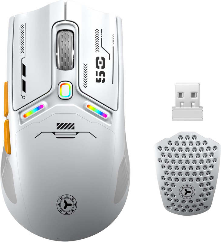 Zomei Wireless Gaming Mouse TriMode Cordless BT 5 Adjustable DPI Programmable Wireless Ergonomic Optical Gaming Mouse(White)