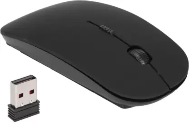 Elderbuy Ultra Slim 2.4 Ghz (Pack Of 2) Ambidextrous Optical Mouse With Bluetooth(2.4GHz Wireless, Black)