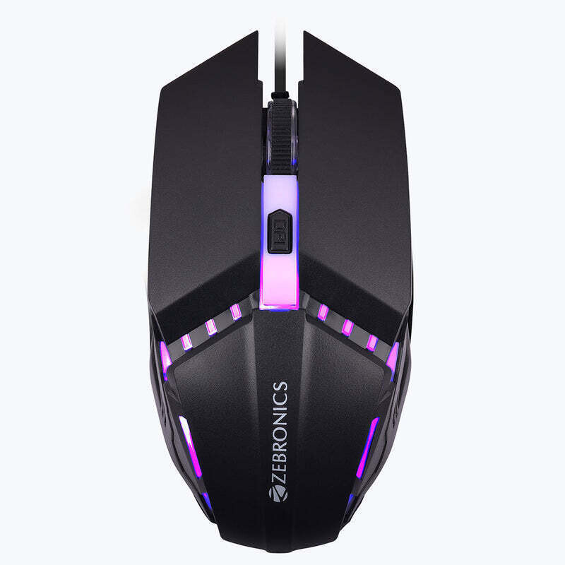 ZEBRONICS ZEB PHERO Gaming Mouse – High Precision, 4 Buttons, LED Lights