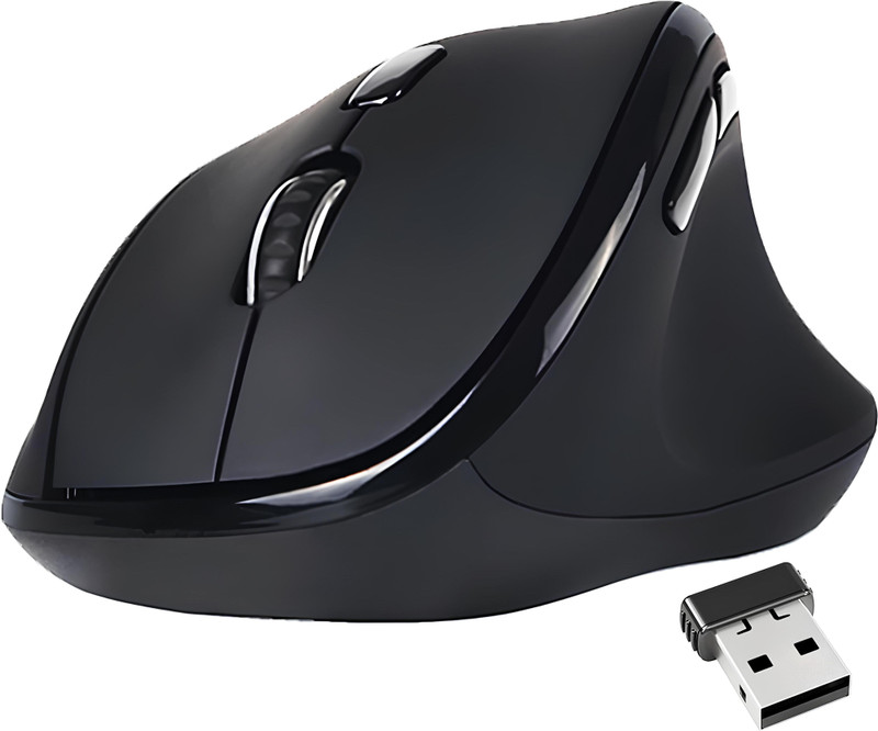ELECTRO WOLF Art Ergonomic Unique 56° (Degree) Vertical 2.4GHz Optical 6D with 3 DPI Modes Ambidextrous Optical  Gaming Mouse(2.4GHz Wireless, Black)
