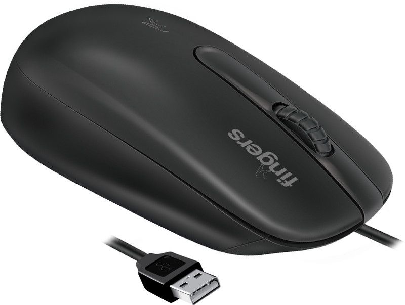 FINGERS MasterHit Wired Ambidextrous Optical Mouse(USB 2.0, Matte Black)