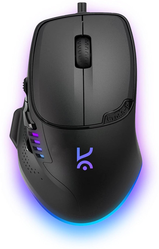 Kreo Hawk Wired Gaming Mouse, Pixart Sensor, RGB Mouse, Adjustable DPI upto 12400 Wired Ambidextrous Optical Gaming Mouse(USB 2.0, Black)
