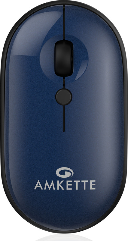 AMKETTE Hush Pro Byte Slim Ambidextrous Optical Mouse(Bluetooth, 2.4GHz Wireless, Blue)