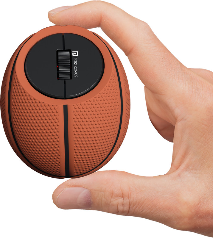 Portronics ToadPlay Basketball Mini Wireless Mouse, Dual Wireless Connectivity,Rechargeable Ergonomic Optical Mouse(Bluetooth, 2.4GHz Wireless, Brown)