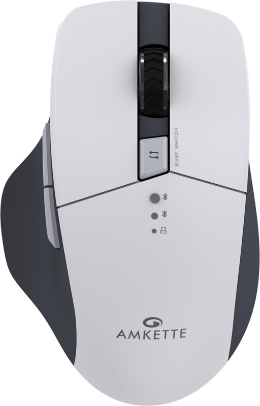 AMKETTE Hush Pro Epic M Ambidextrous Optical Mouse Rechargeable Multi-Device(Bluetooth, 2.4GHz Wireless, Black)