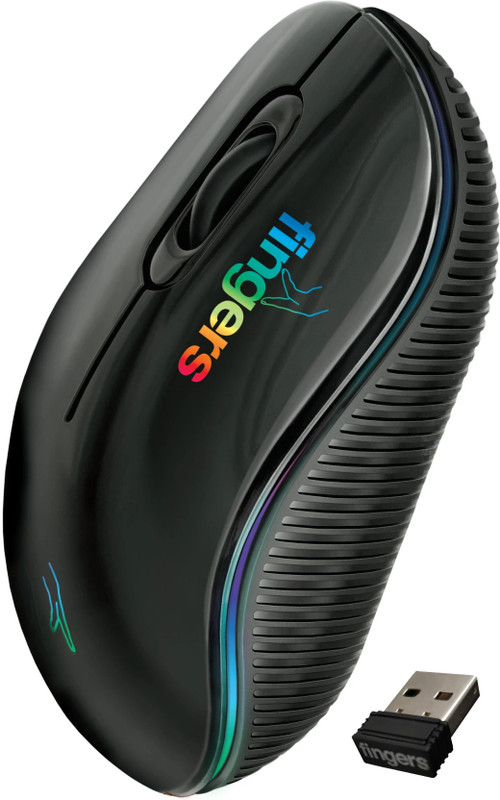FINGERS RGB-NoviTrend Wireless Ambidextrous Optical Mouse(Piano Black)