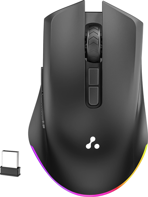 Ambrane SliQ Glow Right Handed Optical Mouse With Bluetooth(2.4GHz Wireless, Black)