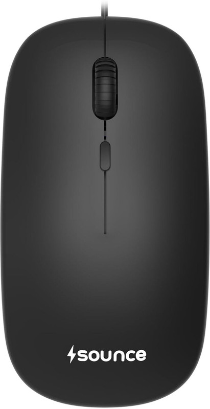 sounce Glide | SNC-ERGNMUS-BLK Wired Ergonomic Optical Gaming Mouse with 1200 DPI Optical Sensor, 3 Button Plug and Play Design, Ambidextrous Comfy Grip and High Precision Tracking for PC Laptop Desktop SmartUsers(USB 3.0, Black)