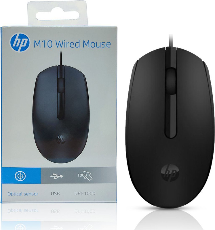 HP M10 Wired Ambidextrous Laser Mouse(USB 2.0, Grey)