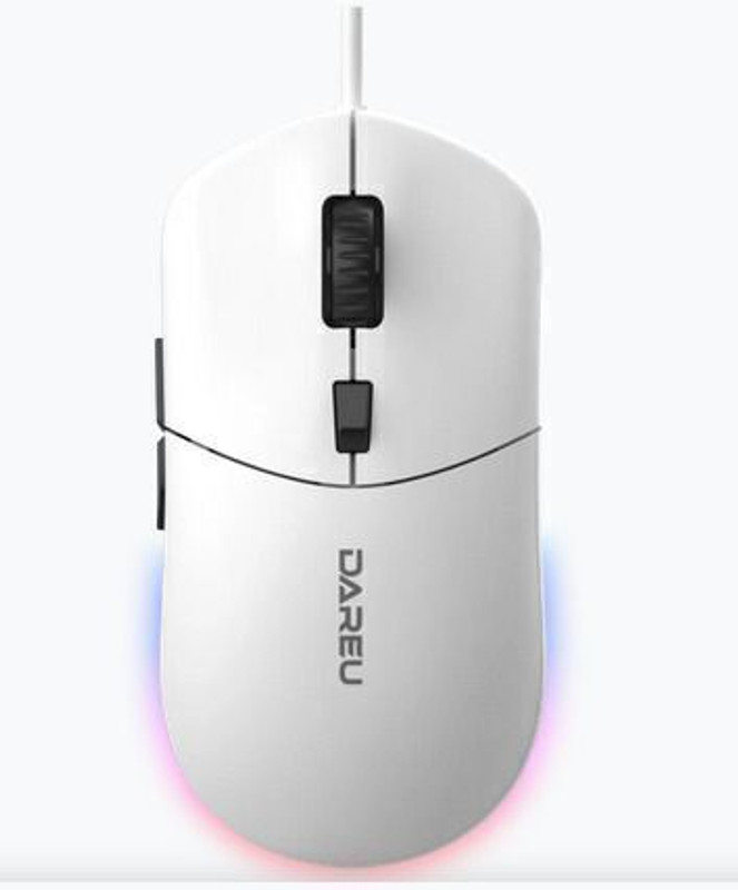 Dareu LM121 RGB Wired Office Mouse – White Wired Right Handed Optical Gaming Mouse(USB 2.0, White)