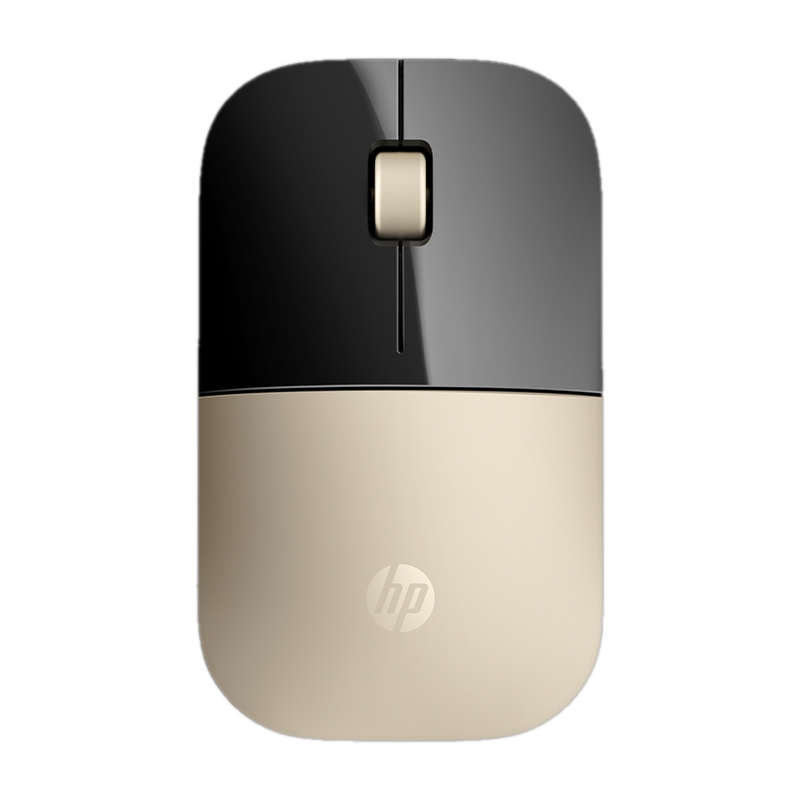 HP Z3700 /Slim form with USB receiver,16 month battery life, 1200DPI Ambidextrous Optical Mouse With Bluetooth(2.4GHz Wireless, Gold, Black)