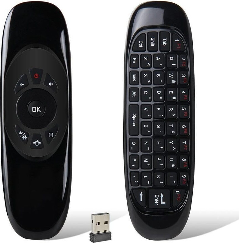 OG X NEXSA WITH DEVICE Wireless air mouse remote with keyboard and motion-sensing control 2.4G wireless air mouse and keyboard remote featuring motion-sensing control Smart TVs Android TV Boxes Laptops and PCs Windows Mac OS Linux Gaming Consoles Remote Controller(Black)