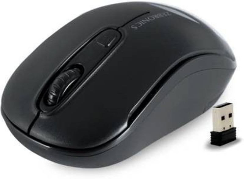 ZEBRONICS ZEB-DASH WIRELESS MOUSE Ambidextrous Optical Mouse(2.4GHz Wireless, USB 2.0, Black)