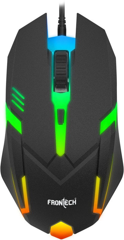 Frontech Wired USB Mouse with 3 Handy Buttons 1500 DPI MS-0067 Wired Ambidextrous Optical Mouse(USB 2.0, Black)