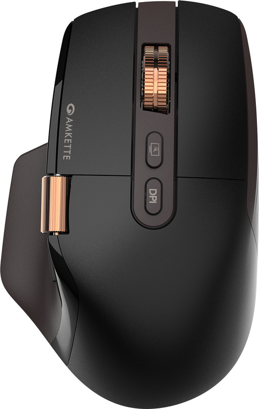 AMKETTE XS Series Flow S Multi-Device 3200 DPI Rechargeable Ergonomic Optical Mouse(Bluetooth, 2.4GHz Wireless, Black)