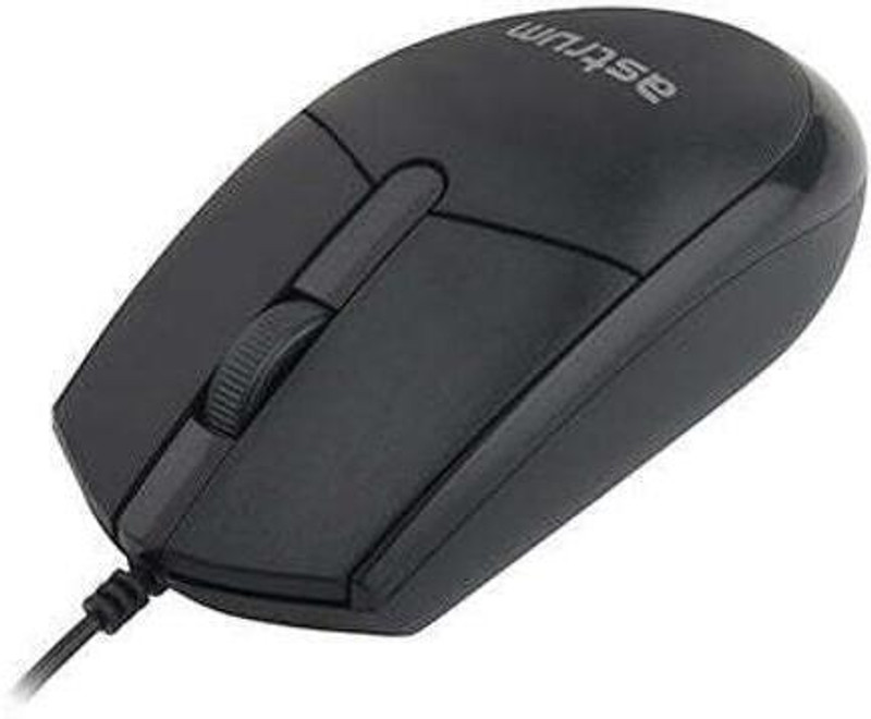 ASTRUM Wired USB Mouse for Windows, PC, Desktop, Laptop, Notebook, Mac & Chromebook Wired Ambidextrous Optical Mouse(USB 2.0, Black)
