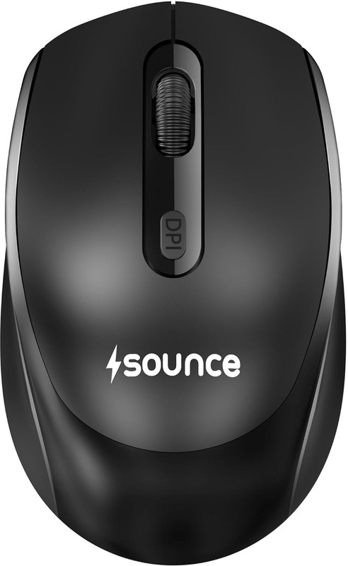 sounce Quantum | SNC-TOD23WLOPTCLMICEBLK Ergonomic Optical  Gaming Mouse with 1600 DPI Precision Sensor, Silent Click Buttons, Smooth Scroll Wheel,500mAh Rechargeable Battery for Office Use With Bluetooth(2.4GHz Wireless, Black)