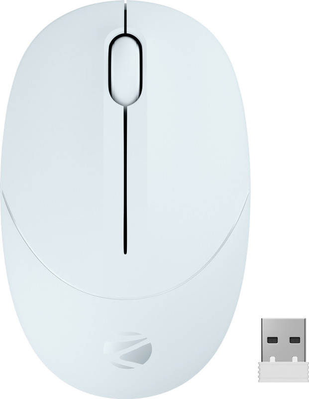 ZEBRONICS Panther Ambidextrous Optical Mouse 1600DPI, Silent Ergonomic, Power Saving Precision(2.4GHz Wireless, White)