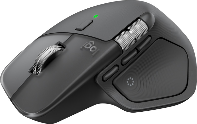 Logitech MX Master 4 Right Handed Optical Mouse with MagSpeed Electromagnetic Scrolling, Thumb Scroll Wheel, Haptic Sense Panel, Multi-Device Flow Connectivity, Type-C Fast Charging(2.4GHz Wireless, Bluetooth, Graphite)