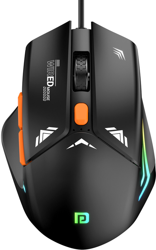 Portronics Vader Gaming Mouse with 6 Buttons, Thumb Support, RGB Lights, Max 6400 DPI Wired Ambidextrous Optical  Gaming Mouse(USB 2.0, Black)