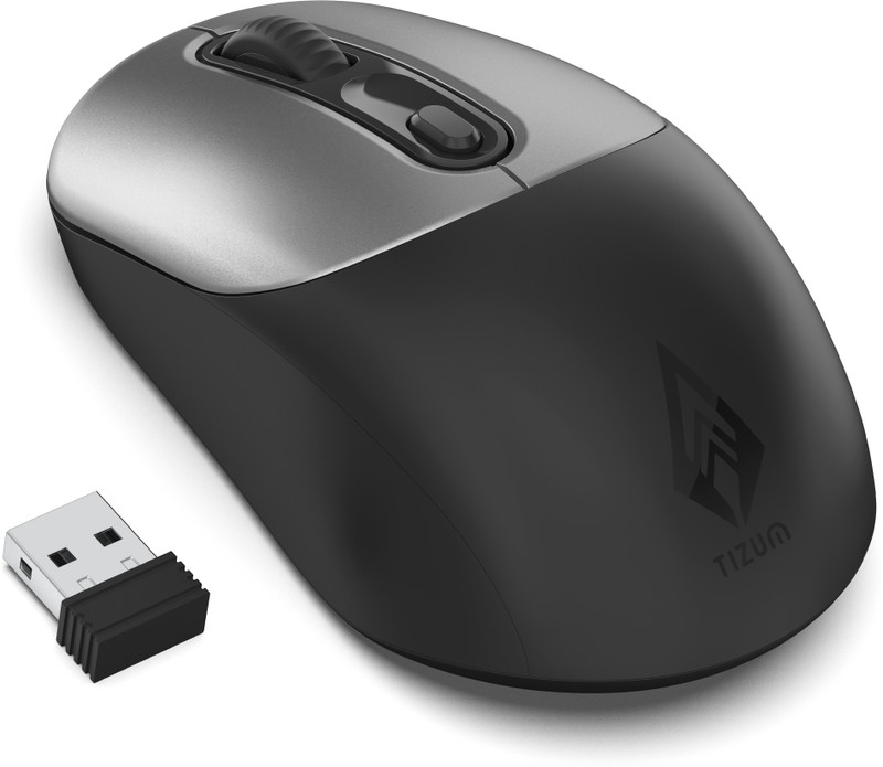 Tizum Archer Tech Lab Bluetooth Wireless Mouse with BT 5.0/3.0 & 2.4GHz USB Receiver Ambidextrous Optical  Gaming Mouse With Bluetooth(2.4GHz Wireless, Black)