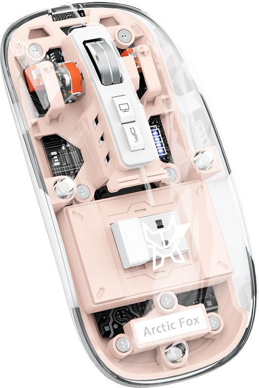 Arctic Fox Pureview Transparent Ambidextrous Optical  Gaming Mouse(2.4GHz Wireless, Bluetooth, Vitality Orange)