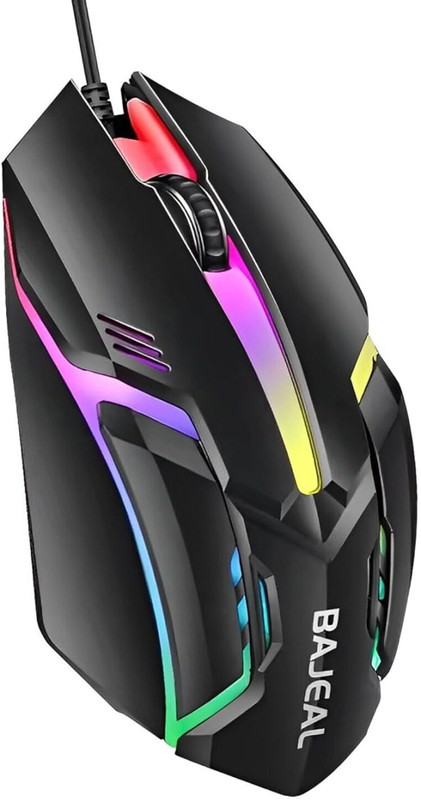 Astrill RGB Optical Computer Mouse,1200 DPI Wired Ambidextrous Optical Mouse(Type C, Black)