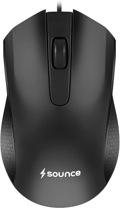 sounce Pixel | SNC-OPTCLMUS-SHBLK Wired Ergonomic Optical  Gaming Mouse with 1200 DPI Sensor, Hi-Optical Tracking, Plug and Play USB Connection, 1.25M Cable, Smooth Control and 30 Lakh Click Durability for Laptop Desktop PC Use(USB 3.0, Black)