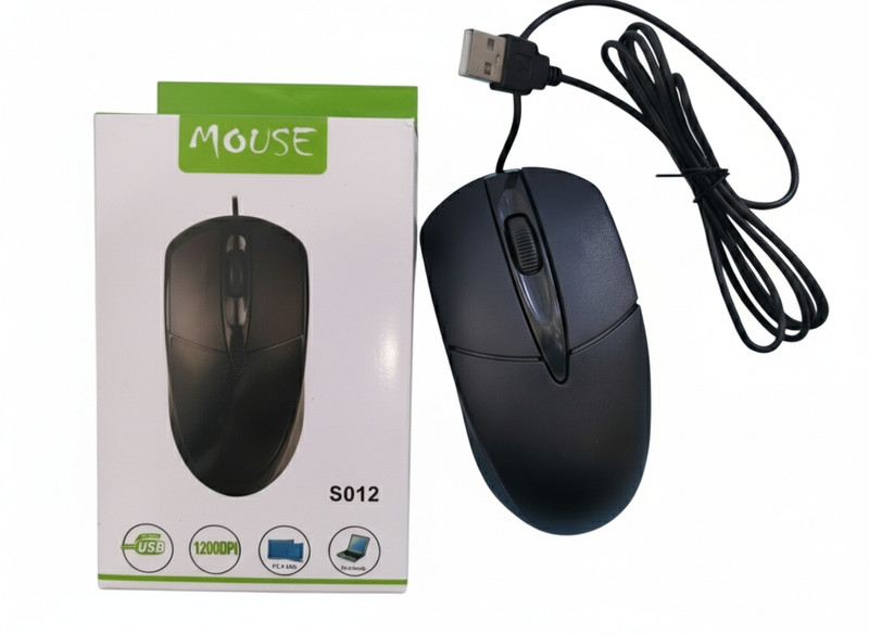 ONLIGHT S012Mouse Wired Ergonomic Optical Mouse(USB 2.0, Black)