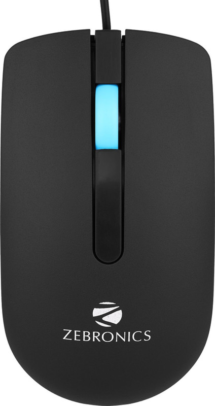 ZEBRONICS Power plus Wired Ambidextrous Optical Mouse(USB 2.0, Black)