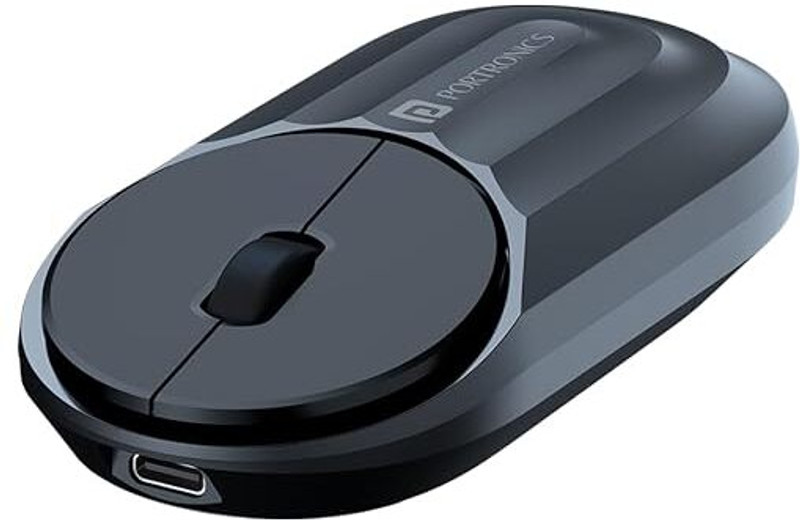 Portronics Toad 6 Ambidextrous Optical Mouse Rechargeable with Silent Clicking(2.4GHz Wireless, Bluetooth, White)