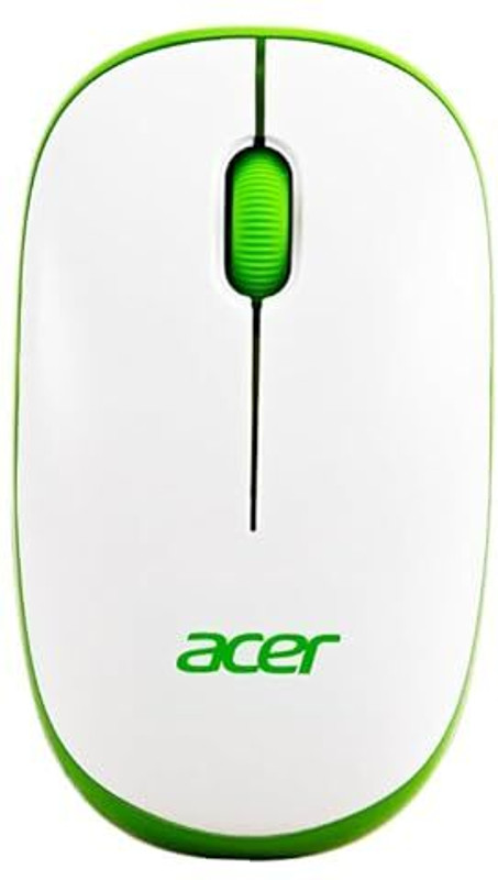 Acer ACR-WRLS/ Wireless Mouse Wireless Ambidextrous Optical Mouse 1600 DPI,with Soft side grip,Plug-and-Play,Compatible with Windows & Mac,Slient  with Bluetooth(2.4GHz Wireless, White, Green)