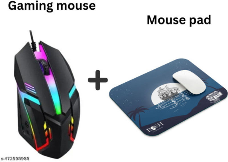 rssh creation Mouse and Mouse Pad combo Dual Sided Mousepad(Multicolor)