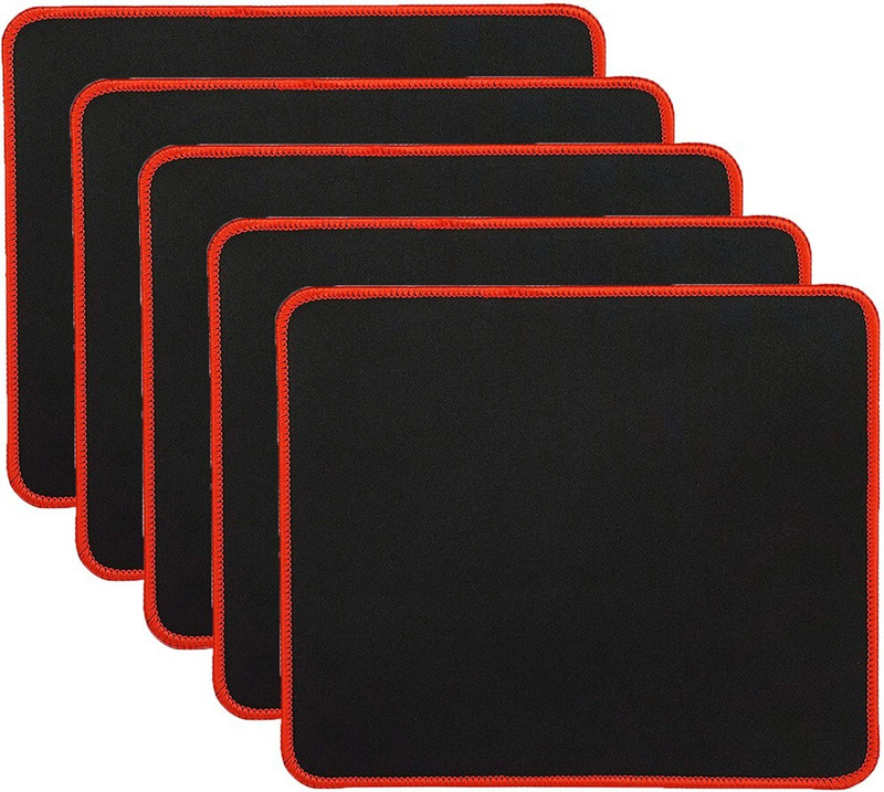 NIGSUR [5 Pack] Silk-Gliding Gaming Mouse Pad Black Non Slip Base Mousepad(Black)