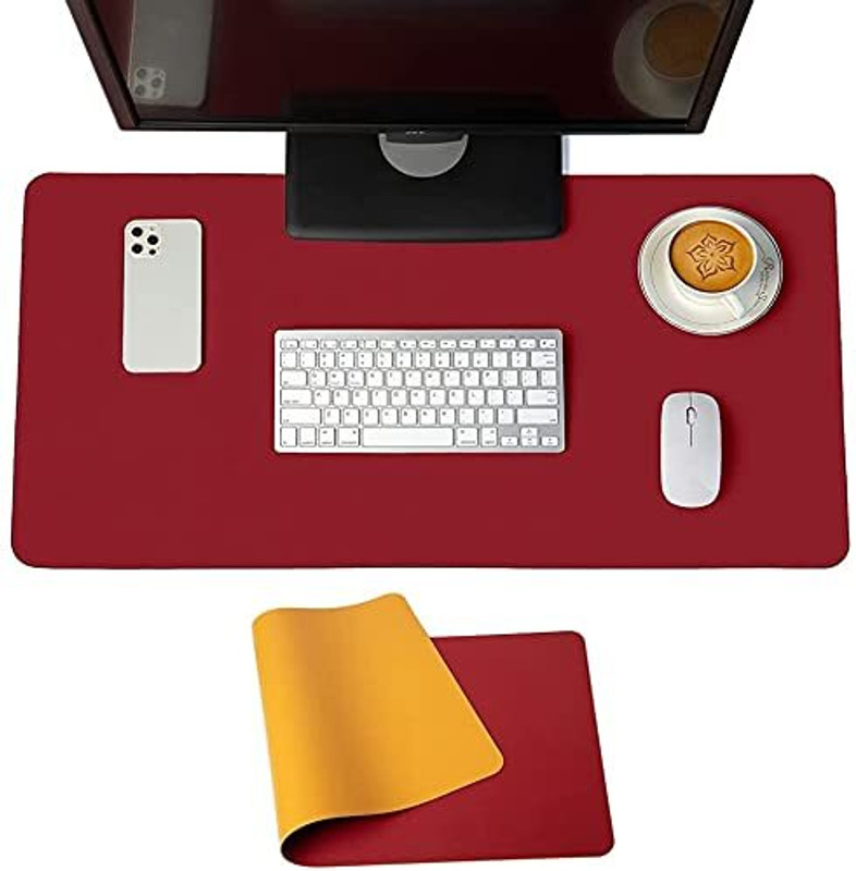 SYGA Waterproof Non-Slip Desk Mat Blotters on Desk Top Laptop Computer Gaming Keyboard Mouse Pad Desk Writing Mat Cover for Office & Home Non Slip Base Dual Sided Mousepad(Grey&Silver(90*45 CM))