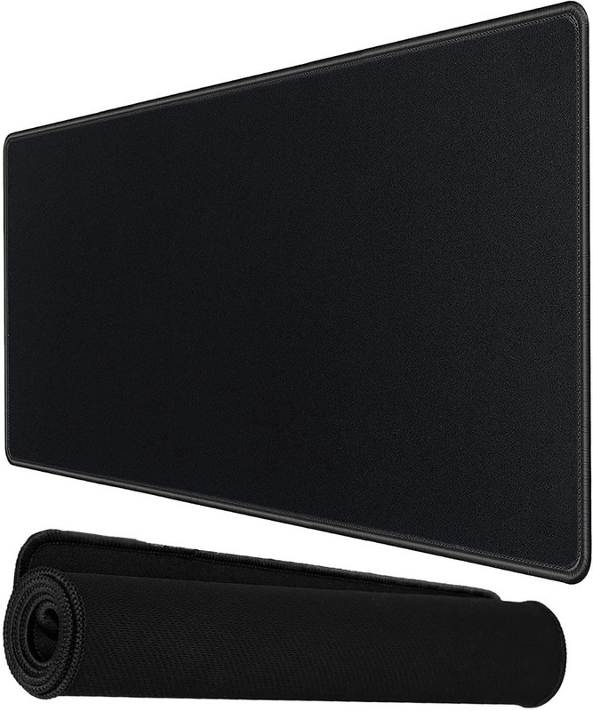 higadget Gaming Mousepad, Non Slip Water Resistant Rubber Base Cloth Extended Gaming Mousepad Non Slip Base Mousepad(Black)