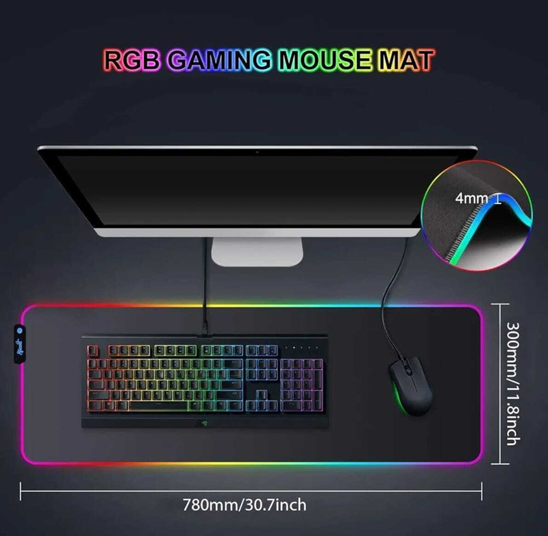 daemonic RGB Gaming Mouse Pad,Large Mouse Pad Non Slip Base Mousepad(Multicolor)