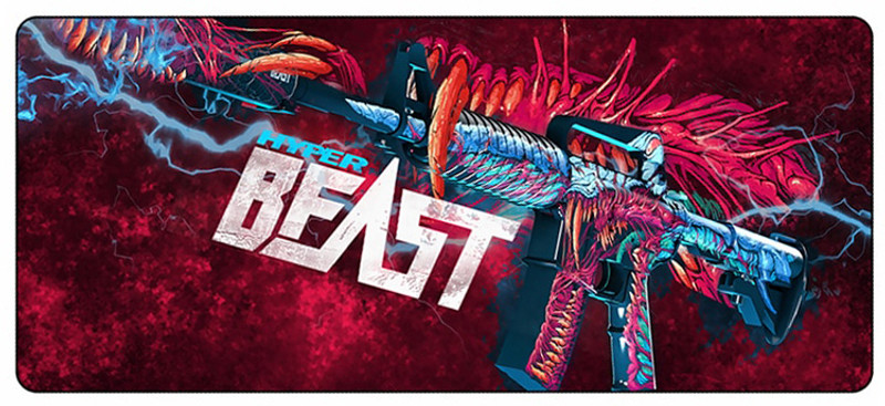 ELECTRO WOLF Large Extended Water Resistant Anti Slip Surface 70 x 30 cm (Beast) Non Slip Base Mousepad(Multicolor)