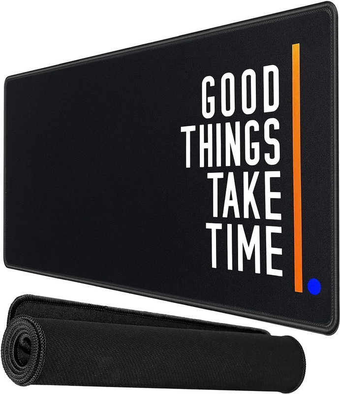 STORITE Non-Slip Rubber Base Mousepad, Desk Mat Stitched Edge Mouse Mat Non Slip Base Mousepad(Black 01)