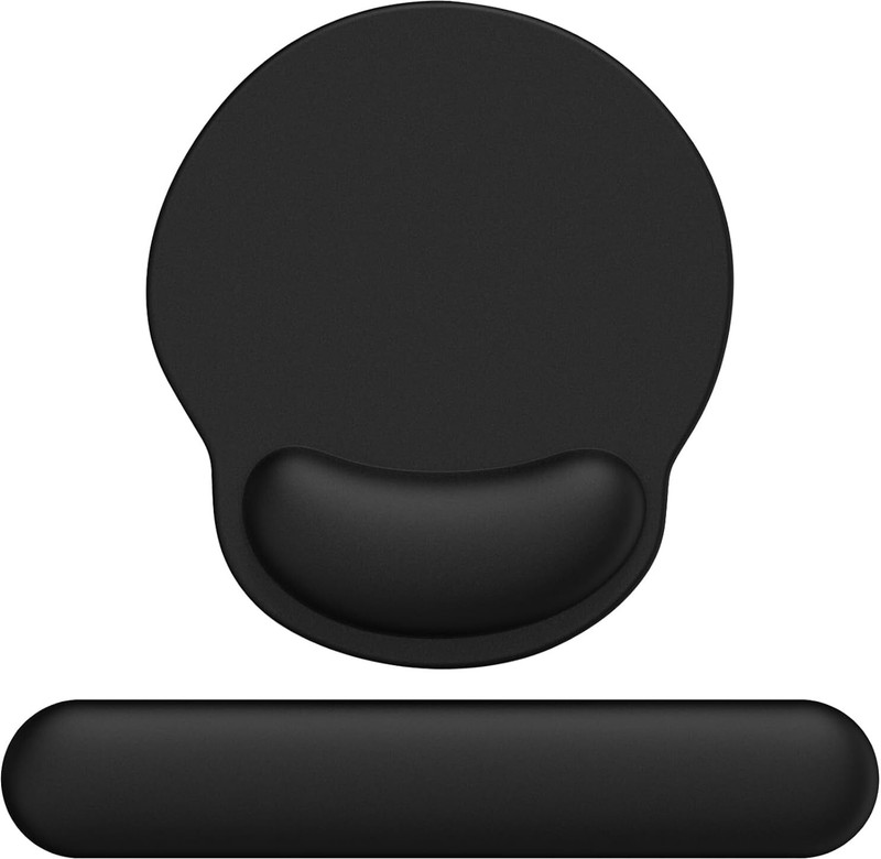 Milixir Memory Foam Keyboard & Mouse Wrist Rest Pad with Non-Slip Base Foam Keybord & Mouse Pad with Support Wrist Rest(Black)