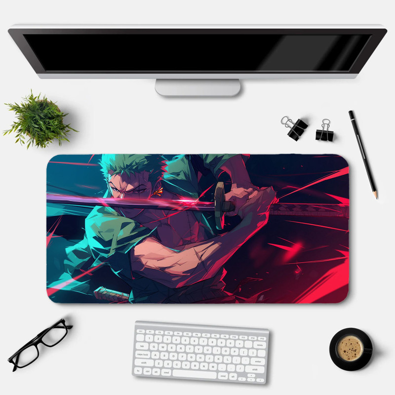 Eshaaver Laptop & Desktop Mat Zoro anime printed Spill Proof Mousepad-ZORODP014 Non Slip Base Mousepad(Multicolor 12)