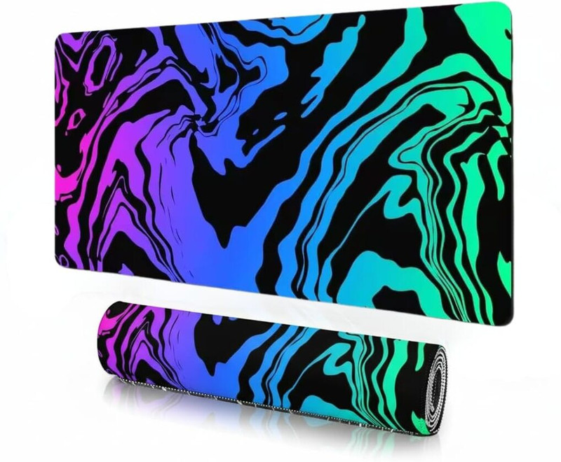 Saco XXL Gaming Mouse Pad for PC – Large Desk Mat 900×400×3mm, Waterproof Surface Non Slip Base Mousepad(Multicolour Swirl)
