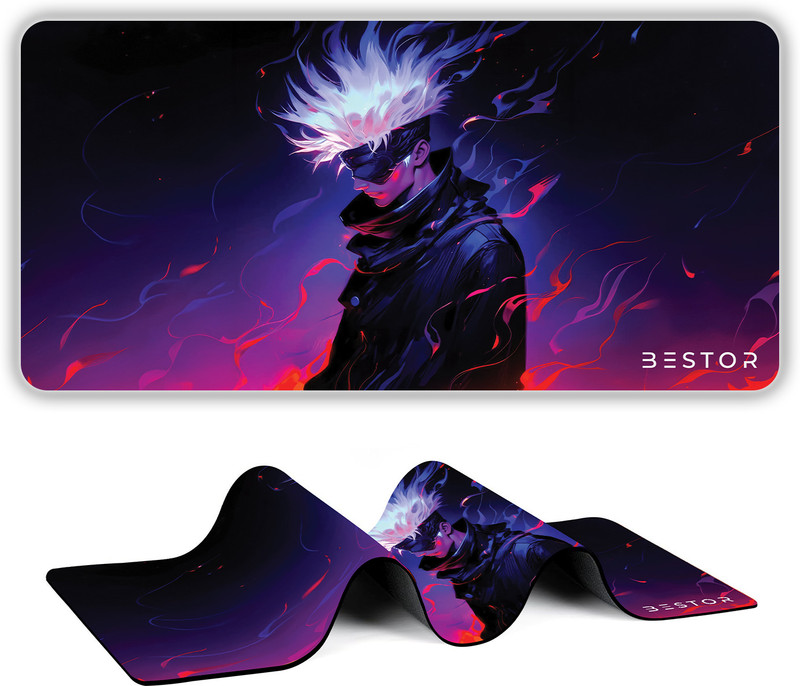 Bestor Anime Series Gojo Mouse Size 60cmx34cm Non Slip Base Mousepad(Dark Purple)