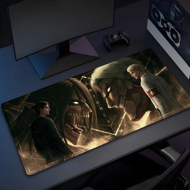 Eshaaver Animie Printed Laptop & Desktop Mat /Desk Pad with Spill Proof Quality-DMAOT050 Non Slip Base Mousepad(Mult Color)