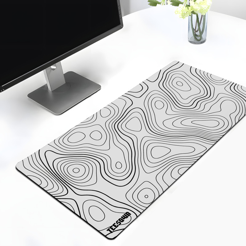 Teesown White Topo Desk Mat for Laptop/Pc Non Slip Base Mousepad(White)