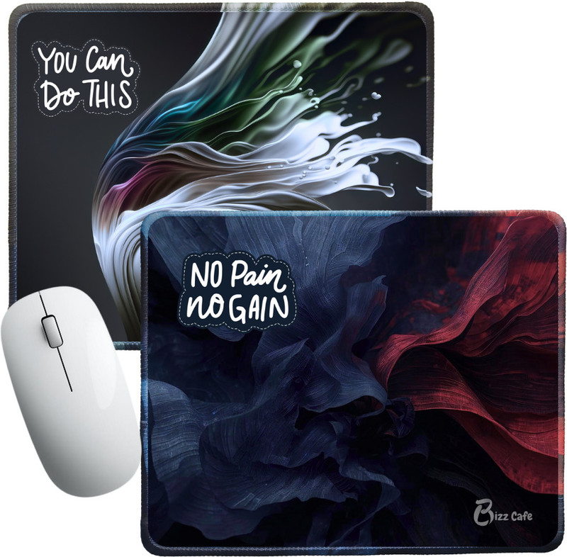 Bizzcafe Premium Gaming Anti-Skid Mouse Pad | Flat-Edge Design | Smooth & Durable(comboD) Non Slip Base Mousepad(Pack Of 2)