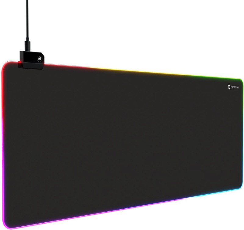 Portronics Comfipad Glow Gaming Mouse Pad, RGB Lights, Non-Slip Base, Large Desk Mat, Non Slip Base Mousepad(Black)