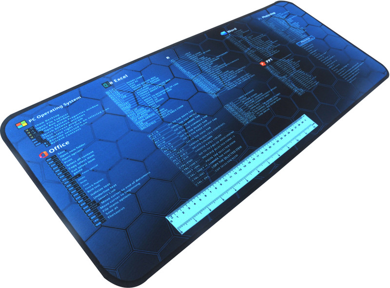 Chhogli Keyboard Shortcuts Mouse Mat, Quick Key Super Large Keyboard Pad Non Slip Base Mousepad(Blue)