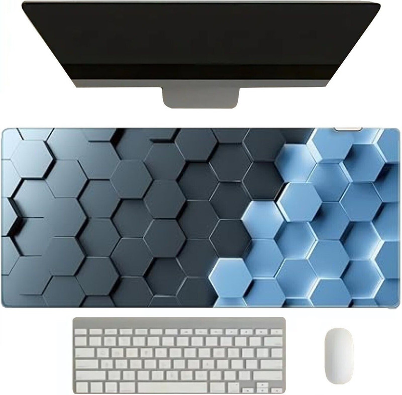 DARSHANAM WORLD Anti-Slip Keyboard Pad, Large Cheat Sheet Mouse Pad, Large Rubber Base Desk Mat Non Slip Base Mousepad(Blue Car)