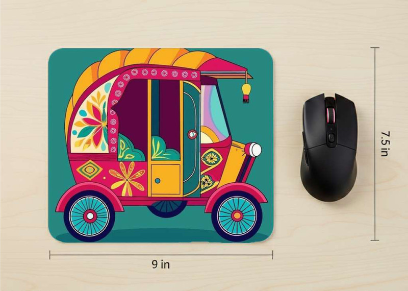Gdgift riksha printed mousepad for home office Non Slip Base Mousepad(Multicolor)